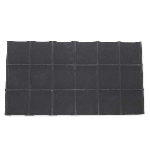 Black velvet divided jewelry tray insert with 18 or 24 sections