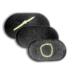 Black velvet padded jewelry display pad available in three sizes