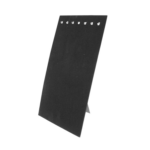 Black velvet 7 hook necklace easel display stand folds flat