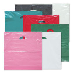 Low density plastic merchandise bag 20x20x5 inches white for retail