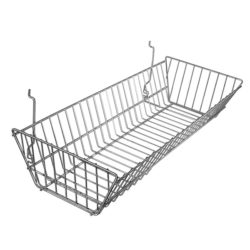 24 inch wide sloping wire basket for gridwall panel retail displays