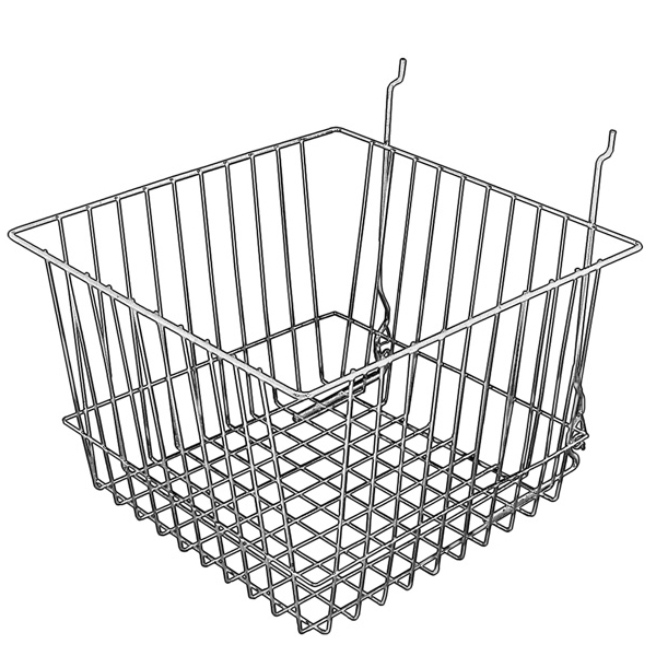 12 inch wide deep wire basket for gridwall panels black finish