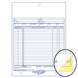 Purchase order book for retail store inventory and vendor ordering