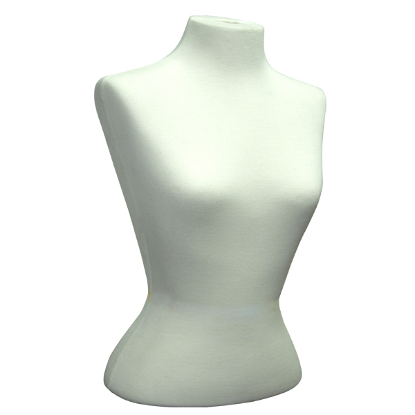Cream classic style blouse form for displaying womens blouses and tops in retail stores
