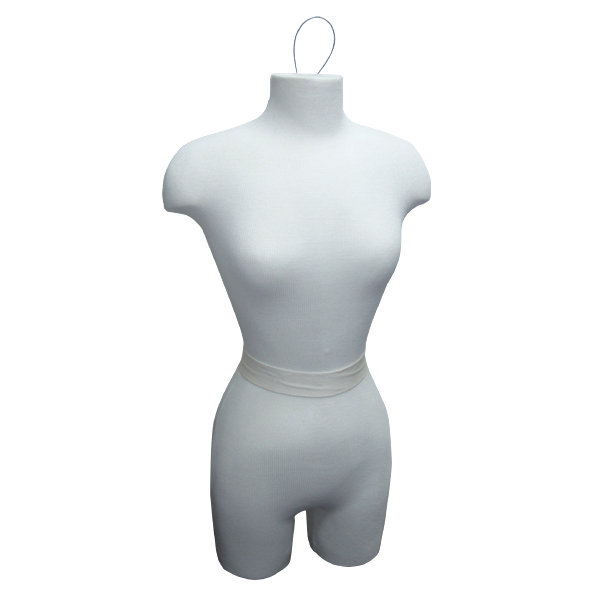 Ladies torso form with half legs for retail clothing display and visual merchandising