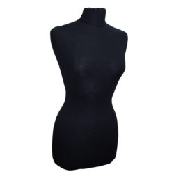 Black ladies French dress form medium size for displaying dresses and formal wear