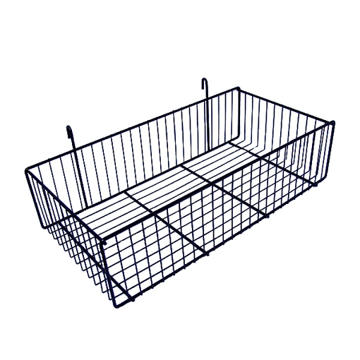 Grid basket 12 x 24 inches in black for gridwall panel displays