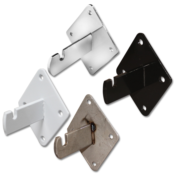 Gridwall wall bracket for mounting gridwall panels securely to walls