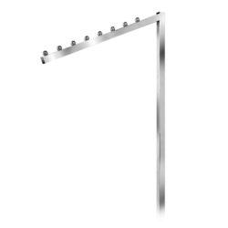 Square tubing slant arm replacement for garment racks