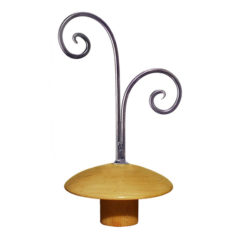 Wooden neckblock with decorative finial top for dress forms and torso displays