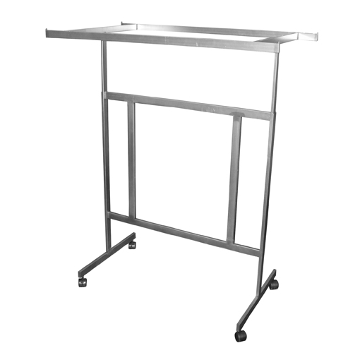 Raw steel double adjustable garment rack with rectangular tubing
