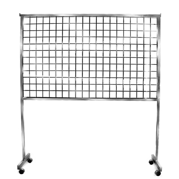 Rolling display screen with folding panel frames for trade shows and retail