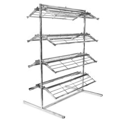 Double sided shoe display rack for retail stores