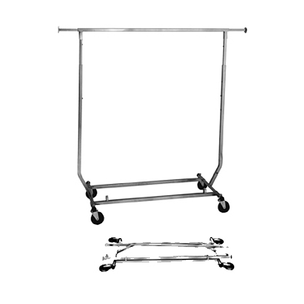 Collapsible square tubing garment rack for salesman and trade shows