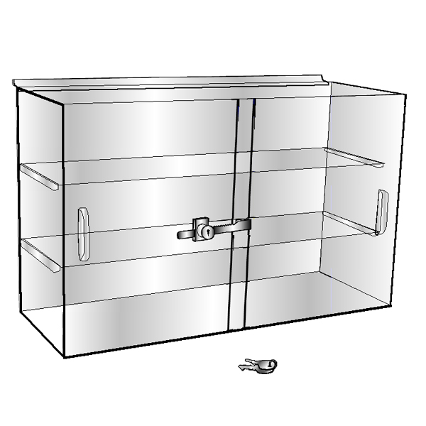 Slatwall Display Case — slatwall acrylic locking display case