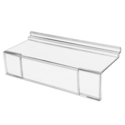 Slatwall 4" x 10" Styrene Shoe Shelf with Sign Holder — slatwall shoe shelf with sign holder styrene