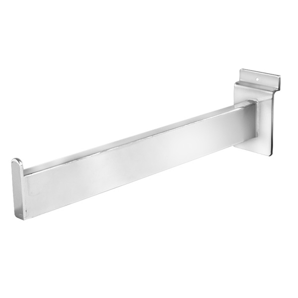 12 inch rectangular straight arm faceout for slatwall merchandise display