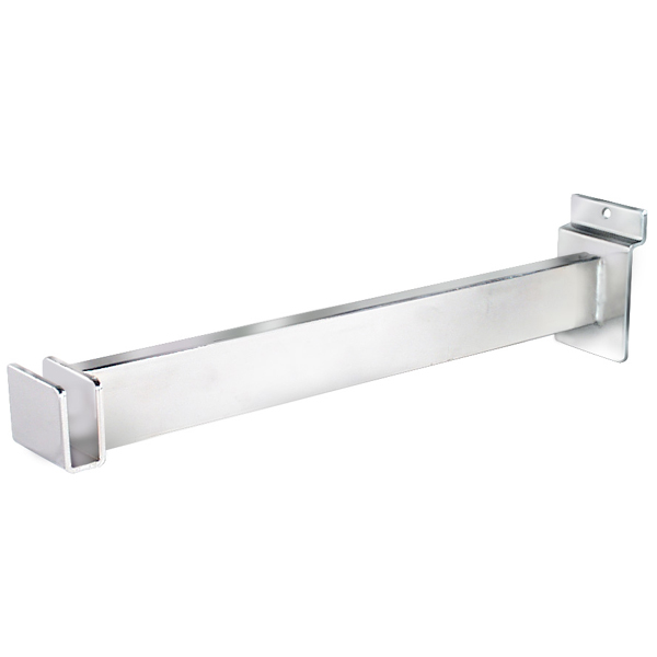 12" Rectangular Tubing Slatwall Bracket – retail display
