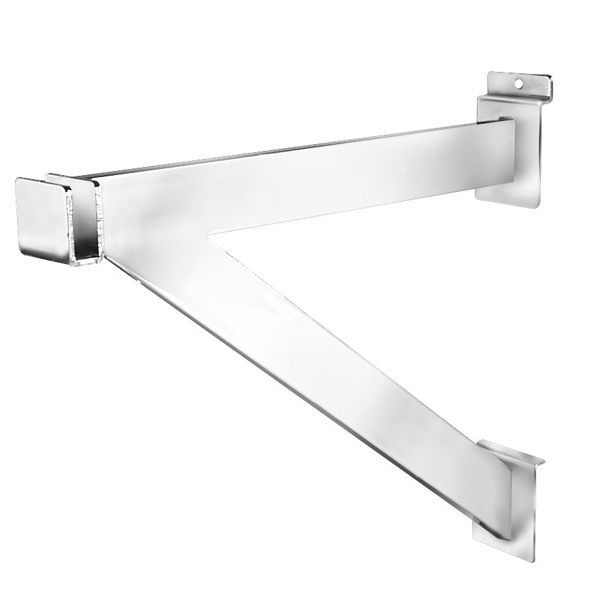 Reinforced hangbar bracket for slatwall panel garment display rails
