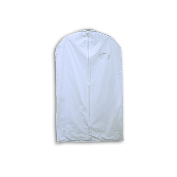 Vinyl garment bag 54 inch showing zipper closure detail