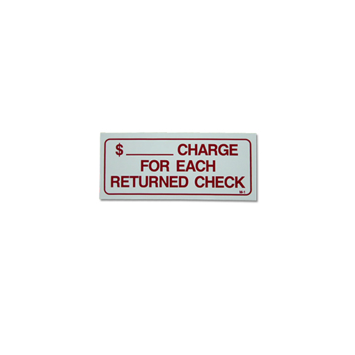 – returned check sign