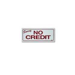 – no credit sign