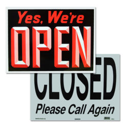 large open close sign for retail store door