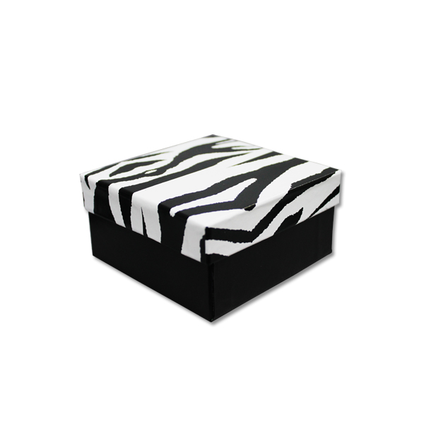 Animal Print Jewelry Box - 3 3/4" x 3 3/4" x 2" retail packaging display