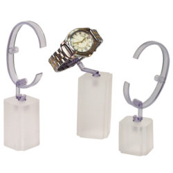 Set of 3 Acrylic Lucite Watch Display Stands with Adjustable Collar