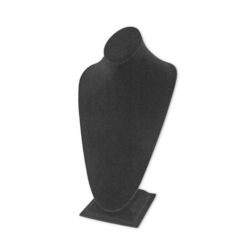 15 inch tall black velvet stand up jewelry bust display