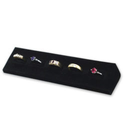 Black velvet 5 ring display lug jewelry holder
