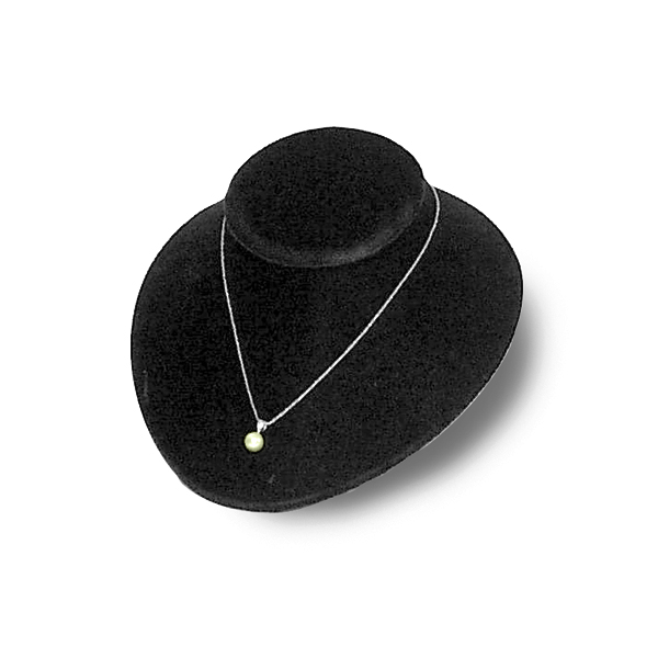 Black velvet large narrow jewelry bust display 6.5 wide by 8 long