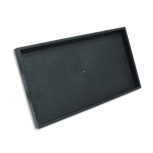 Black velvet lined plastic jewelry display tray
