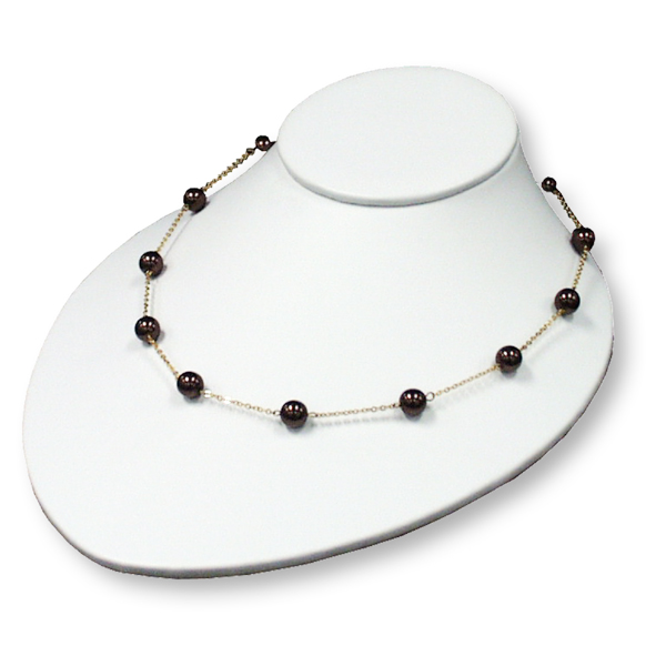 White leatherette large wide jewelry bust 8.75 inch wide 7.5 inch long for necklace display