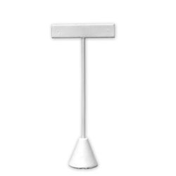 White leatherette earring display stand 5 inch tall for single pair of earrings