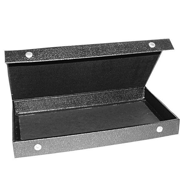 Black jewelry display tray with snap-on lid for secure storage