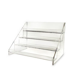 Acrylic Four Tier Display Bin- 4 Sections — acrylic 4 tier display bin countertop