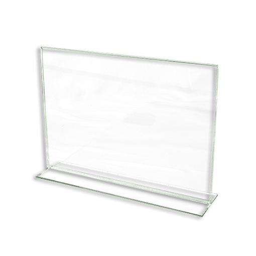 Horizontal acrylic cardholder 11x8.5 with bottom loading slot for countertop signage