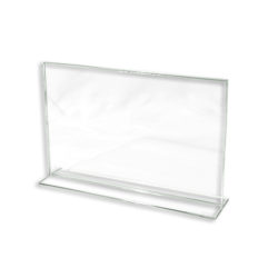 7x11 acrylic cardholder with bottom loading slot for retail countertop signage