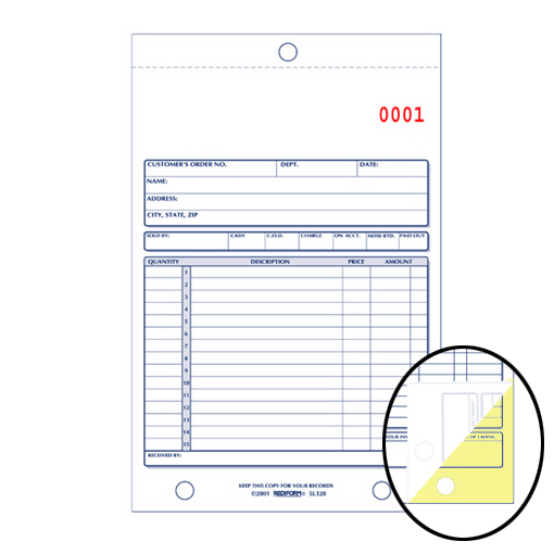 Sales book for retail store transactions and receipt tracking