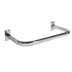 U-shaped gridwall hangrail for mounting clothing rails on gridwall panels