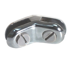 Chrome 2-way 120 degree glass connector for showcase panel assembly