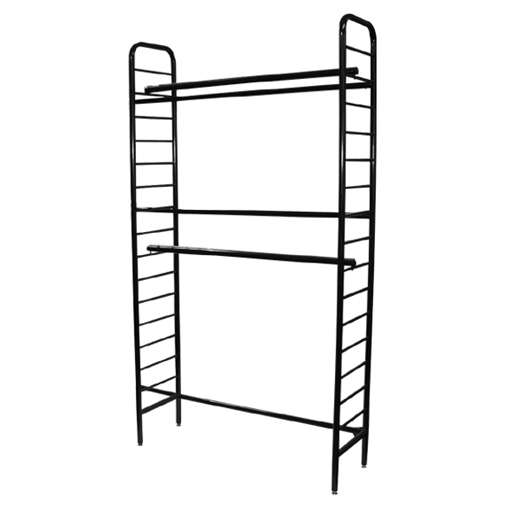 Single two tier wall unit in black ladder display system