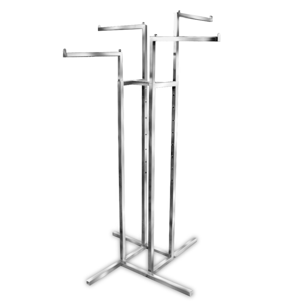 4 way adjustable garment rack with four straight arms