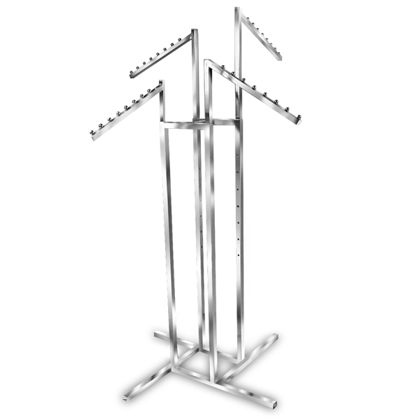 4 way adjustable garment rack with four slant arms