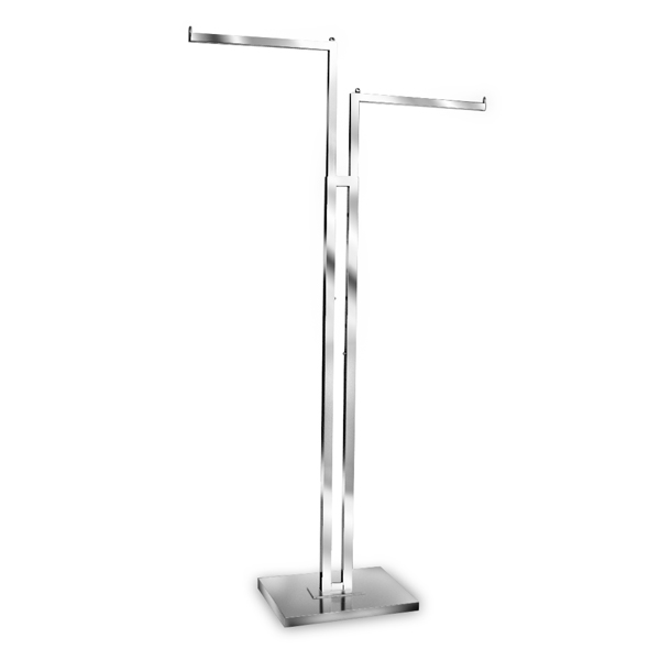 2 way adjustable chrome garment rack with straight arms