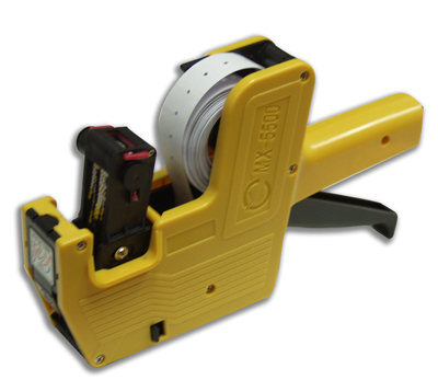 Single line price labeler gun for printing price labels on retail merchandise