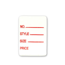 Style and price adhesive tags for retail merchandise labeling