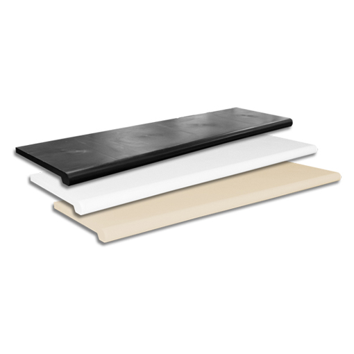 Plastic bullnose shelves 15 x 48 inches for slatwall retail merchandise display