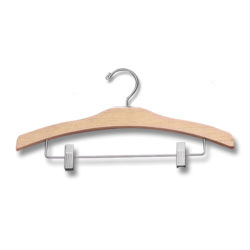 16 inch wood pant and skirt hanger from H600 series with clamp bar